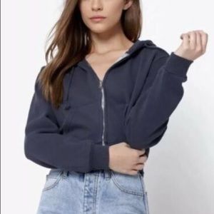 Brandy Melville Blue navy cropped hoodie